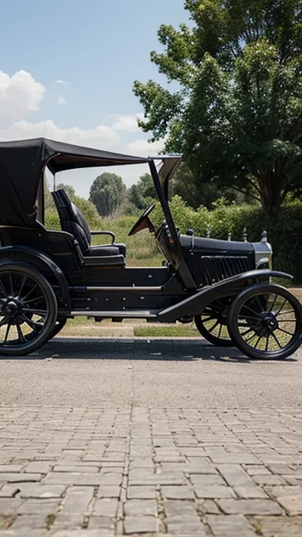 Create a visual representation of Carl Benz&#39;s early automobile prototypes, highlighting his journey in the quest to build the horseless carriage.