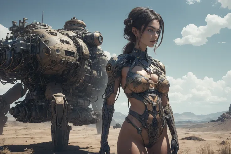 unreal engine:1.4,UHD,Best quality:1.4, fotorRealist:1.4, skin texture:1.4, masterpiece:1.8,naked girl of the future, unearthly,futuristic technology, Advanced artificial intelligence, There are no clothes, passion, highly detailed facial features, vibrant...