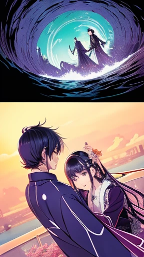 Image illustration of Susanoo and Kushinadahime passing each other