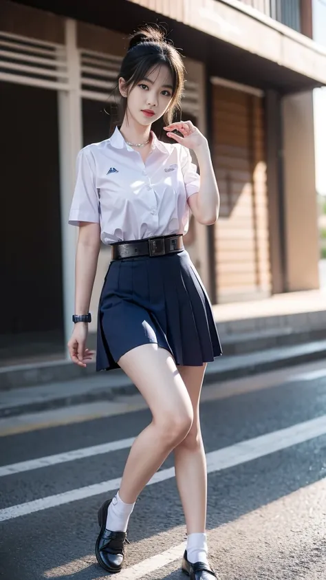 highest resolution, 8k, high definition, (((ผมlong))), thai students, half thai, half japanese, half korean., age 18-25 years, h...