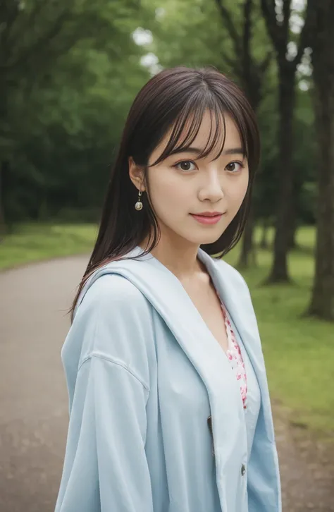 Close-up of a woman wearing a sailor suit walking in the park、japanese model、Young sensual gravure idol、Young and cute gravure idol、リアルyoung gravure idol、Real Sensual Gravure Idol、young gravure idol、sophisticated gravure idol、Yoshitomo Nara、Young skinny gr...