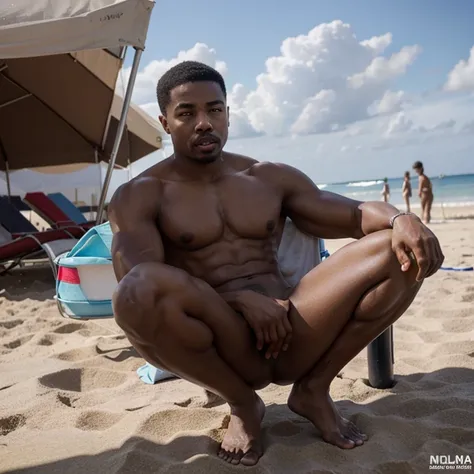 Micheal.b.jordan nu avec un « gros pénis en érection»à la plage