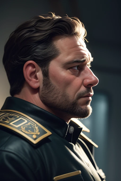 side view, Police man, Russel Crowe, gordo barriga saliente, grabbing a pelve de outro homem, penis ereto para fora abraço por trás, oil painting, ultra-detailed, realistic:1.37, dark atmosphere, professional lighting, shadows and highlights, strong facial...