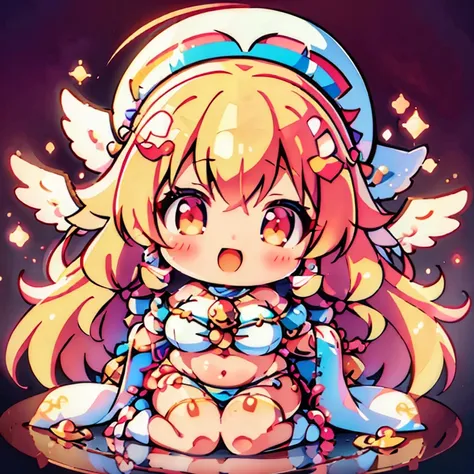 little、shrine maiden、valkyrie、angel wings、belly button、side boob barbosa、complex、particles of light、thighs thighs thighs、shiny s...