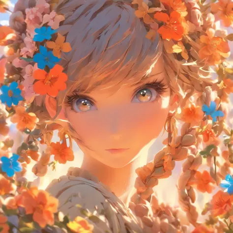 
anime girl with flowers in her hair holding a scale of justice, japanese art style, detailed digital anime art, beautiful anime artwork, anime styled digital art, pixiv, clean detailed anime art, high detailed official artwork, digital anime illustration,...