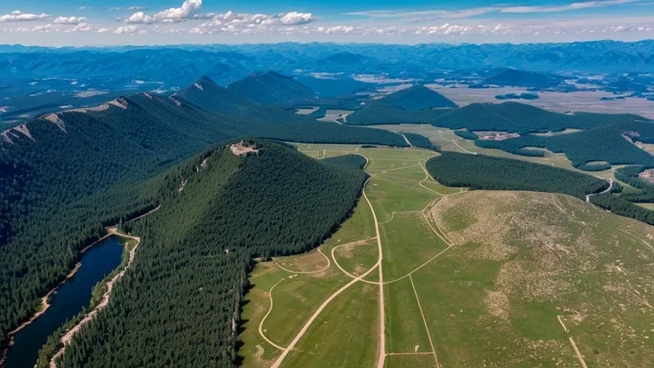 high altitude drone view of the fagoras mountains