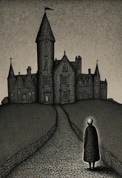 Eerie Place, by Edward Gorey, best quality, masterpiece, 8k