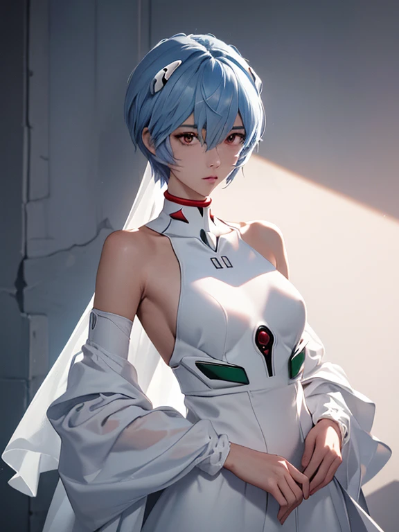 (obra maestra, mejor calidad), 1 chica, hermoso rostro, cuerpo hermoso,  ayanami_rey, traje de enchufe, mono, auriculares de int...