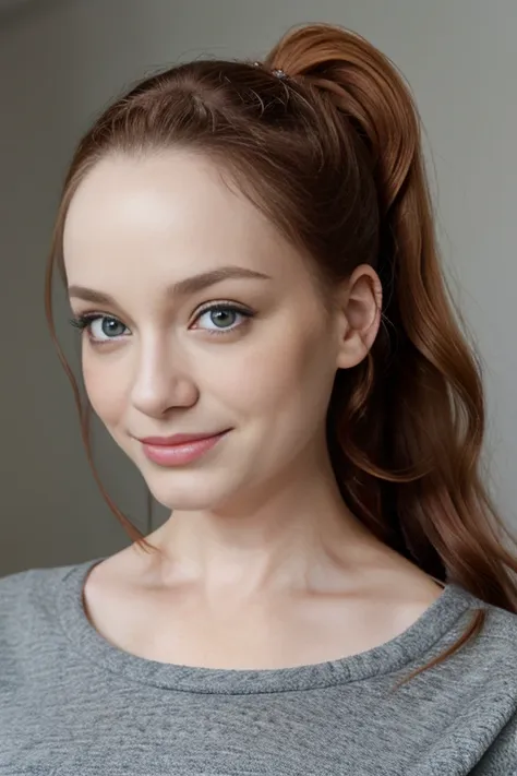 (school picture day), year book picture, sleek ponytail, braid, forehead, teen, youthful, teenager, flirty smile, detailed eyes,...