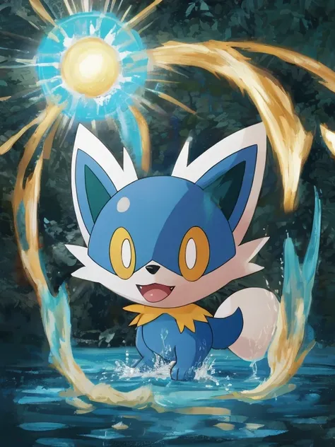 Create a cute Chibi dog with water powers based on the Pokémon Anime.