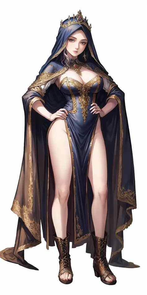 full body of a woman in a dress with a veil, feet together, standing feet together, militar boots, beautiful fantasy maiden slave warrior, beautiful fantasy art portrait, fantasy victorian art, medieval fantasy art, beautiful and elegant queen Roxxane, por...