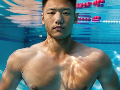 Full body image of a Japanese man、A drama in which a Japanese male swimming club member is found dead..、A drama in which a Japanese lifesaver is found dead.、A drama in which a Japanese male university student playing water polo is found dead.、A drama in wh...