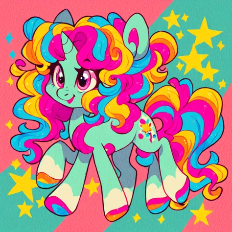 score_9, score_8_up, score_7_up, score_6_up, cute pony portrait, simple background, full body, unicorn, pastel colours