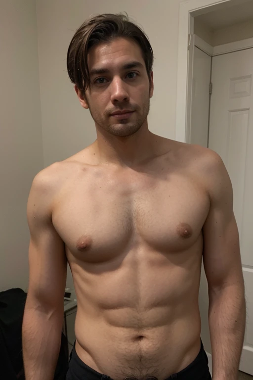 33 year old man, handsome, no shirt
