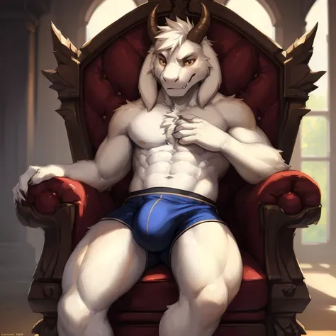 Male, (((solo))) character, Asriel Dreemurr God form, Male focus, 8k quality, ultra realistic, 3d render, digital art, beautiful Asriel Dreemurr God Form, kenket, Ross Tran,ruan jia, uploaded to e621, zaush, foxovh, cenematic lighting, (((confident, seduct...