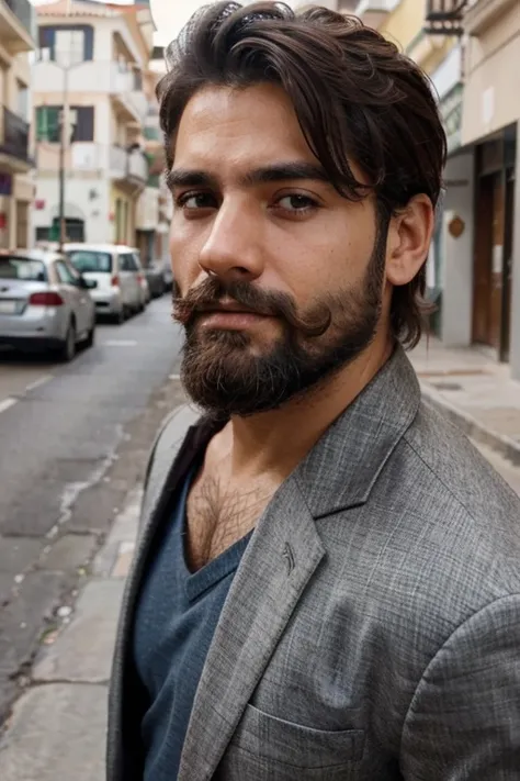 quiero un hombre guapo con barba en la calle