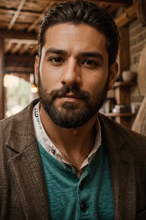 quiero un hombre guapo con barba en la montana
