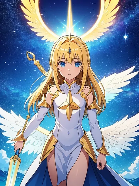 Seraphiel is an angelic being with golden wings and radiant, ethereal armor. His eyes emit a warm, celestial light, and he carries a gleaming sword forged from the essence of Eldorias sun.
Role: Celestial envoy and defender, entrusted with safeguarding Eld...