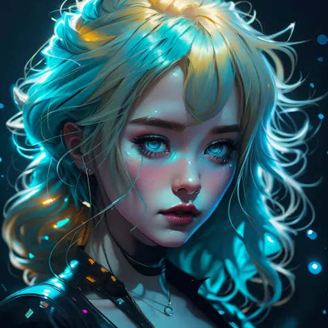 cute cyberpunk goth blonde girl by Szabist :: soft lighting :: sharp focus :: by Anders Zorn, Sophie Anderson :: ilya Kuvshinov :: JB Monge :: detailed intricate icy blue eyes :: paint drops :: rough edges :: trending on artstation :: studio photo :: intri...