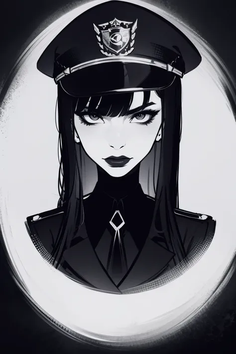 goth cop portrait