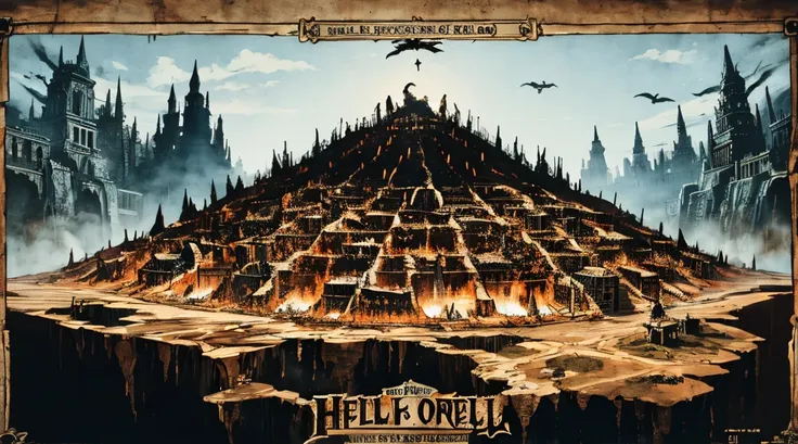 map of hell, underworld, horror, hell, biblical hell