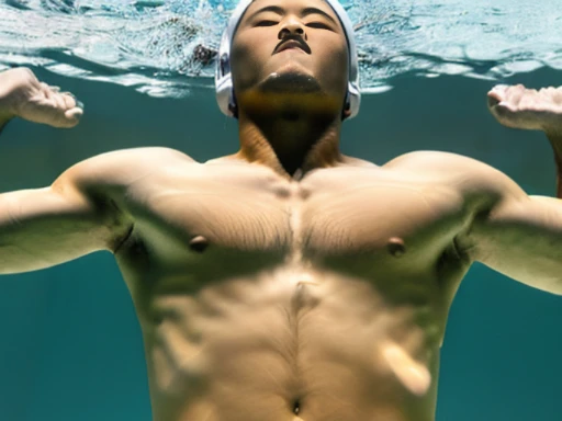 full body image of a japanese man、a drama in which a japanese male swimming club member is found dead..、a drama in which a japan...