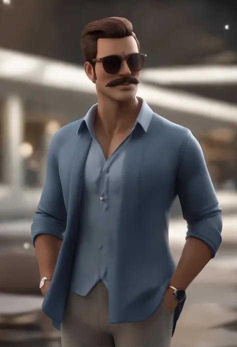 Personnage de dessin animé d&#39;un homme portant une chemise bleue, un personnage animé, personnage stylisé, rendu du style d&#39;animation, stylisé en 3D, Rendu Arnold Maya, Rendu 3D stylisé, toon rendu keyshot, Personnage 3D, Personnage 3D, Rendu 3D sty...