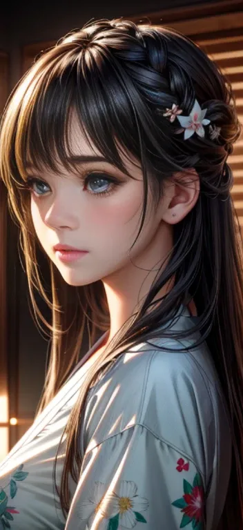 (original) , (very detailed wallpaper) , (best quality) , (masterpiece) , photographic reality, realistic, very detailed illustrations, (1 girl) , beautiful eyes, (delicate face) , perfect detail, (best lighting) , (super complex details) , onsen, bath yuk...