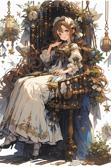 (masterpiece:1.2), best quality,PIXIV,fairy tale girl, 1 girl, brown hair, brown eyes, brown dress, lolita fashion, all brown theme