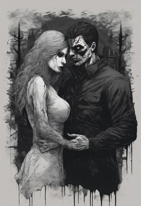 man +Woman, Man hugging woman, Woman обнимае мудчину, a knife, Heart, Blood