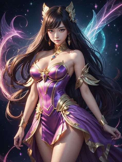 Dream transformation into a gorgeous magical girl costume，Let you transform from an ordinary girl into a hero with magical power, exuding a mysterious light，Highly detailed digital art with lighting effects that give a magical feel，fantasy art behavior，Sur...