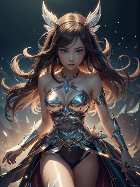 Dream transformation into a gorgeous magical girl costume，Let you transform from an ordinary girl into a hero with magical power, exuding a mysterious light，Highly detailed digital art with lighting effects that give a magical feel，fantasy art behavior，Sur...