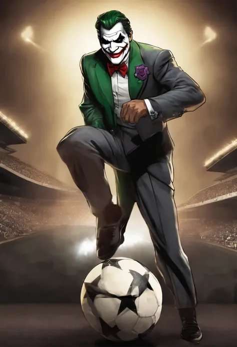 Imagine an intriguing image that portrays football player Romário alongside the iconic villain Joker. Nessa imagem, Romário is wearing the Vasco da Gama shirt, while the Joker displays his signature makeup and sadistic smile.

Start by drawing Romário in a...