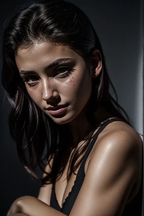 portrait of a girl with a dragon tattoo on her arm, bright colors,  hard shadows, Artistic photography, soft focus, atmospheric perspective, diffusion, pore correlation, skin imperfections, depth of field, complex natural lighting. 