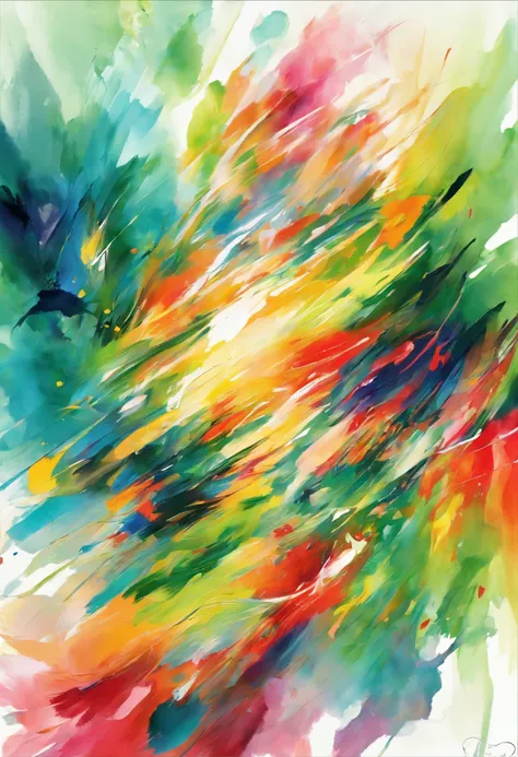 (high quality,high resolution,masterpiece:1.2),ultra-detailed,realistic,3D watercolor abstract,beautiful vibrant colors,expressive brushstrokes,dynamic movement,fluid patterns,ethereal atmosphere,dark background,colorful palette,shades of green,red, and bl...