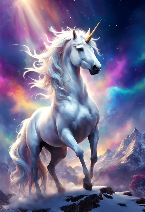 no characters in a fantasy world，unicorn is a mysterious and beautiful creature，possess pure soul and magical power。 their bodie...