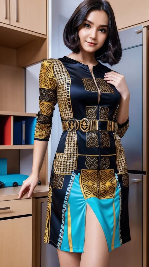 １girl with 30 years old , Look at the viewer, close look, Magnetic Morphing Attire:
A modular dress with magnetic components that can be rearranged to create different looks, allowing for a versatile and customizable wardrobe. , different colors seductive ...