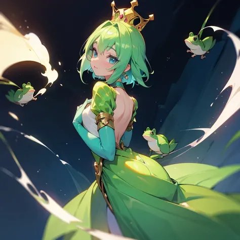 A beautiful princess who was turned into a frog by a spell turns back into a human.