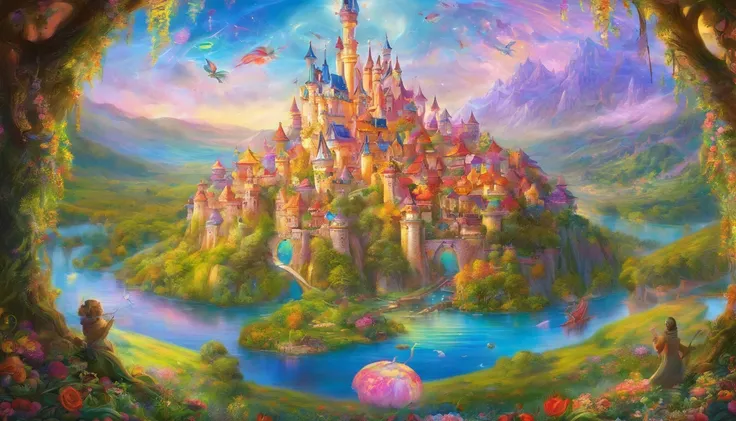 disney，Rapunzel and the Knight，dragon，burning feathers，火dragon重生，Elegant and atmospheric，fantasy，by Gustav Klimt，majestic creature，rim light，There is a look of the country and the city，ultra high definition, precise, masterpiece, Super details, high qualit...