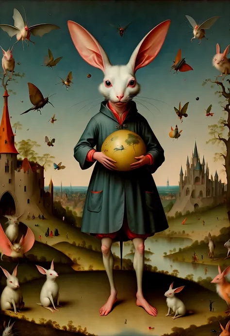 Magical Fantasy Creature, by Hieronymous Bosch, (best quality, masterpiece, Representative work, official art, Professional, Ultra high detail, 8k:1.3)