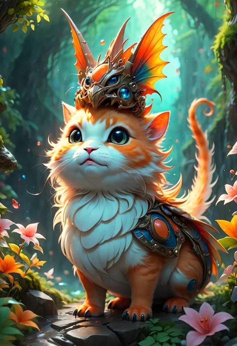 Magical Fantasy Creature, cute by Rinotuna, (best quality, masterpiece, Representative work, official art, Professional, Ultra high detail, 8k:1.3)