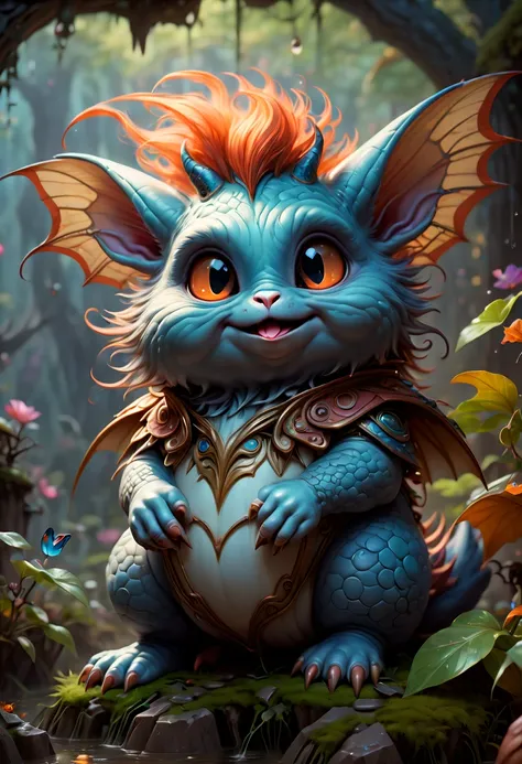 Magical Fantasy Creature, cute by Boris Groh, (best quality, masterpiece, Representative work, official art, Professional, Ultra high detail, 8k:1.3)