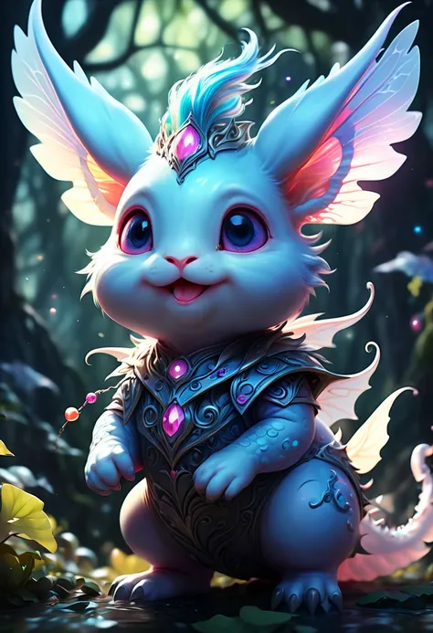 Magical Fantasy Creature, cute by Gu An, no_human, (best quality, masterpiece, Representative work, official art, Professional, Ultra high detail, 8k:1.3)