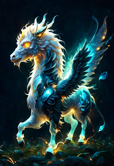 ((Kogo))It&#39;s a mythical beast，Appear in Chinese mythology。((Griffin shaped head，But with the body and hooves of a horse))。Kogo在神话中被视为能日行千里的神兽，With a powerful and majestic image。它常常被用来比喻具有magic力量的存在。((Glowing magical creatures))，they will laugh，out of t...