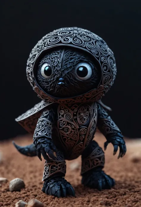 Magical creatures from mars, in mars, never seen before,dark creatures, cute and dark magical creatures from mars, zentangle, origami, 3d crunch, cinematic,