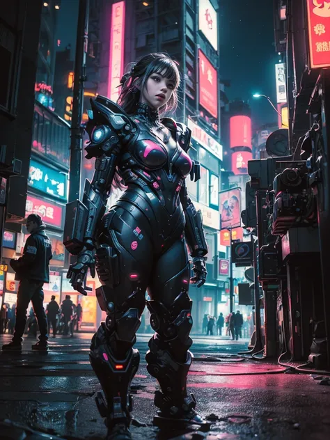 ((Awesome masterpiece anime illustration.)), ((Extremely delicate and beautiful cyber girl)), ((Very detailed and exposed face)), ((Mechanical member, )), (tube connections that attach to the neck:1.2 ), ((mass of wires and cables on the body)), ((wearing ...