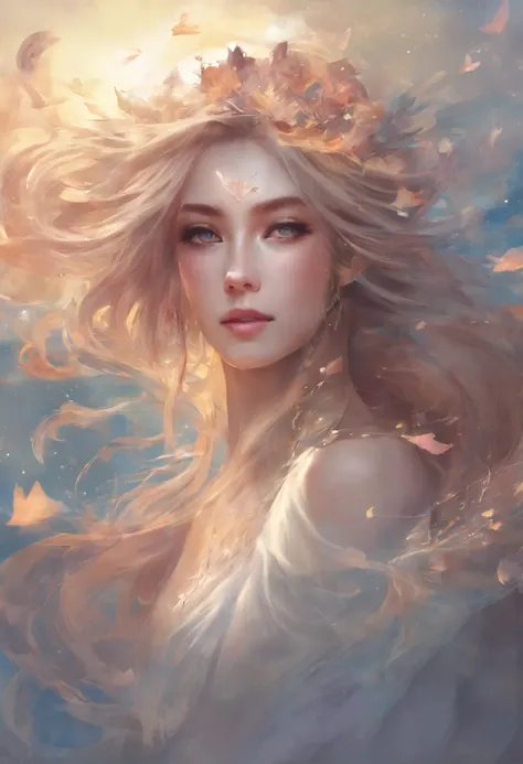 Deities々Beautiful Woman, flowing beautiful hair, ethereal beauty, beautiful fantasy art portrait, ethereal fantasy, Clothed in the energy of the universe, beautiful digital works of art, beautiful fantasy art, a beautiful artwork illustration, incredibly e...