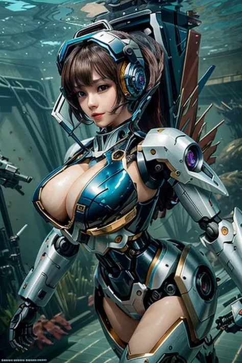 Masterpiece, Female Mecha Robots under water, giga_busty