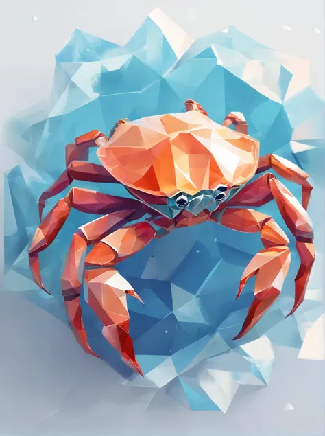 crab on diamonds, cancer zodiac sign, crystal surrouding, Standing position, Abstract beauty, Centered, Looking at the camera, Facing the camera, nearing perfection, Dynamic, Highly detailed, smooth, Sharp focus, 8K, high definition resolution, illustratio...