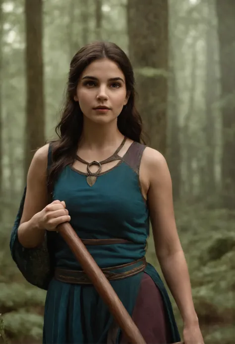 Percy Jackson Universe, Demigod, Daughter of Ares, Camp Halfblood, holding a spear